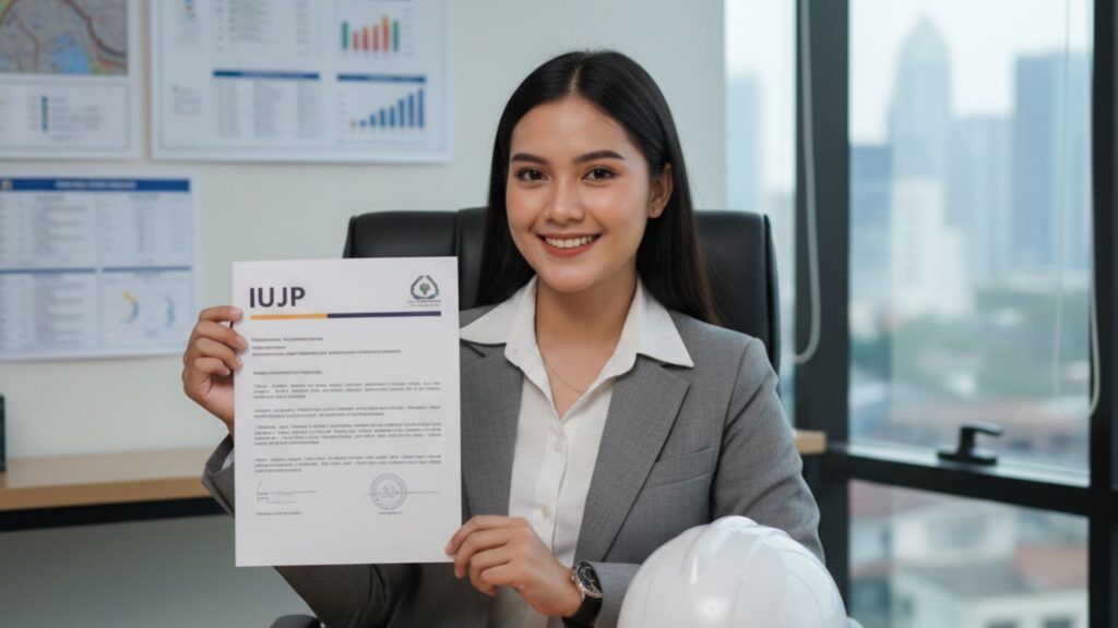 Perempuan yang sedang memegang dokumen iujp