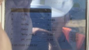 Pembacaan sensor pada display datalogger